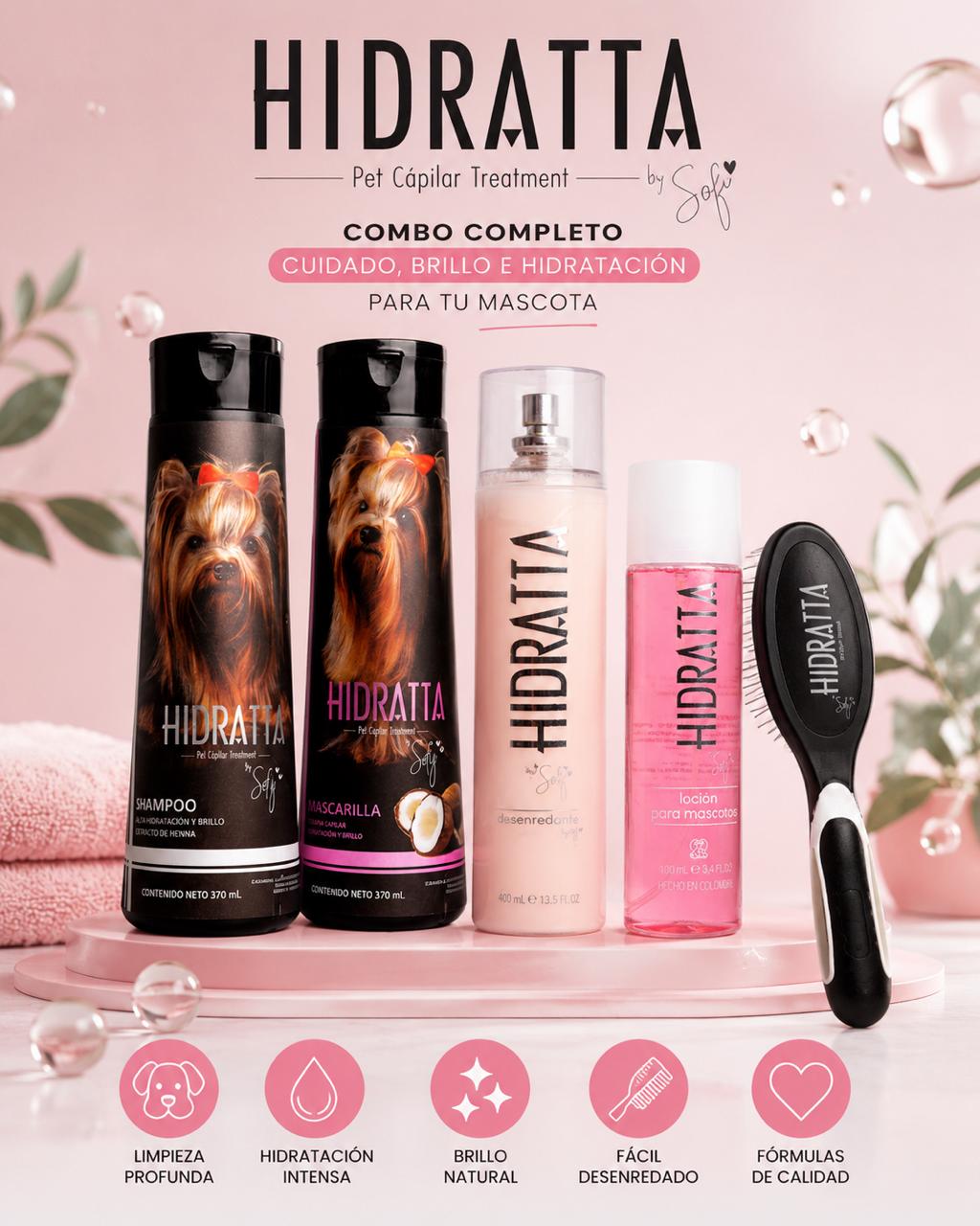 Hydration Total Care: shampoo, mask, brush,detangler and lotion